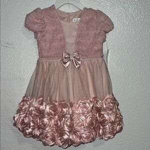 Nannette Pink Rosette Formal Dress Toddler size T3
